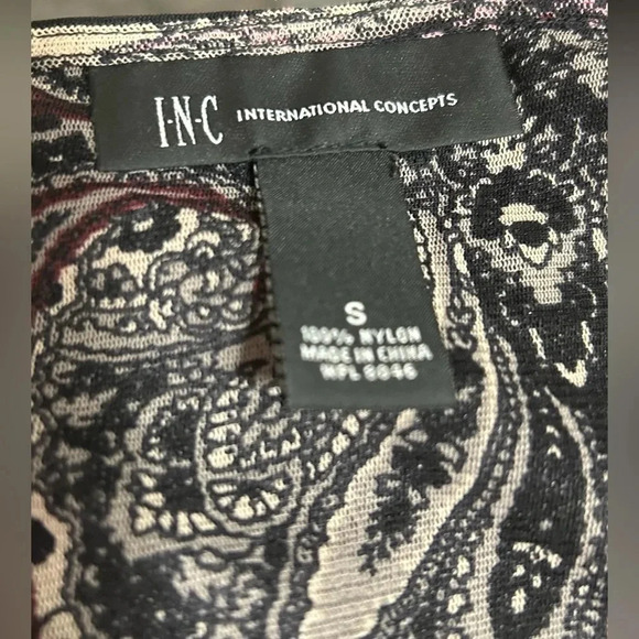 INC International Concepts Pink, White & Black Paisley Studded Tunic! Size S - Picture 4 of 5